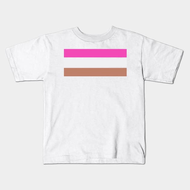 Three Classic Stripes - Pink and Coffee with Cream Kids T-Shirt by AbstractIdeas